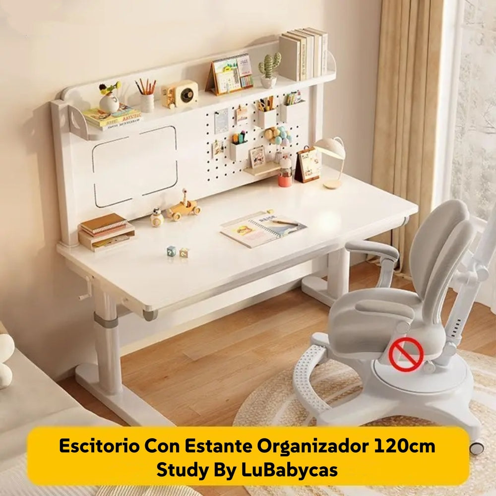 Escritorio Infantil Con Estante Organizador 120cm LuBabycas