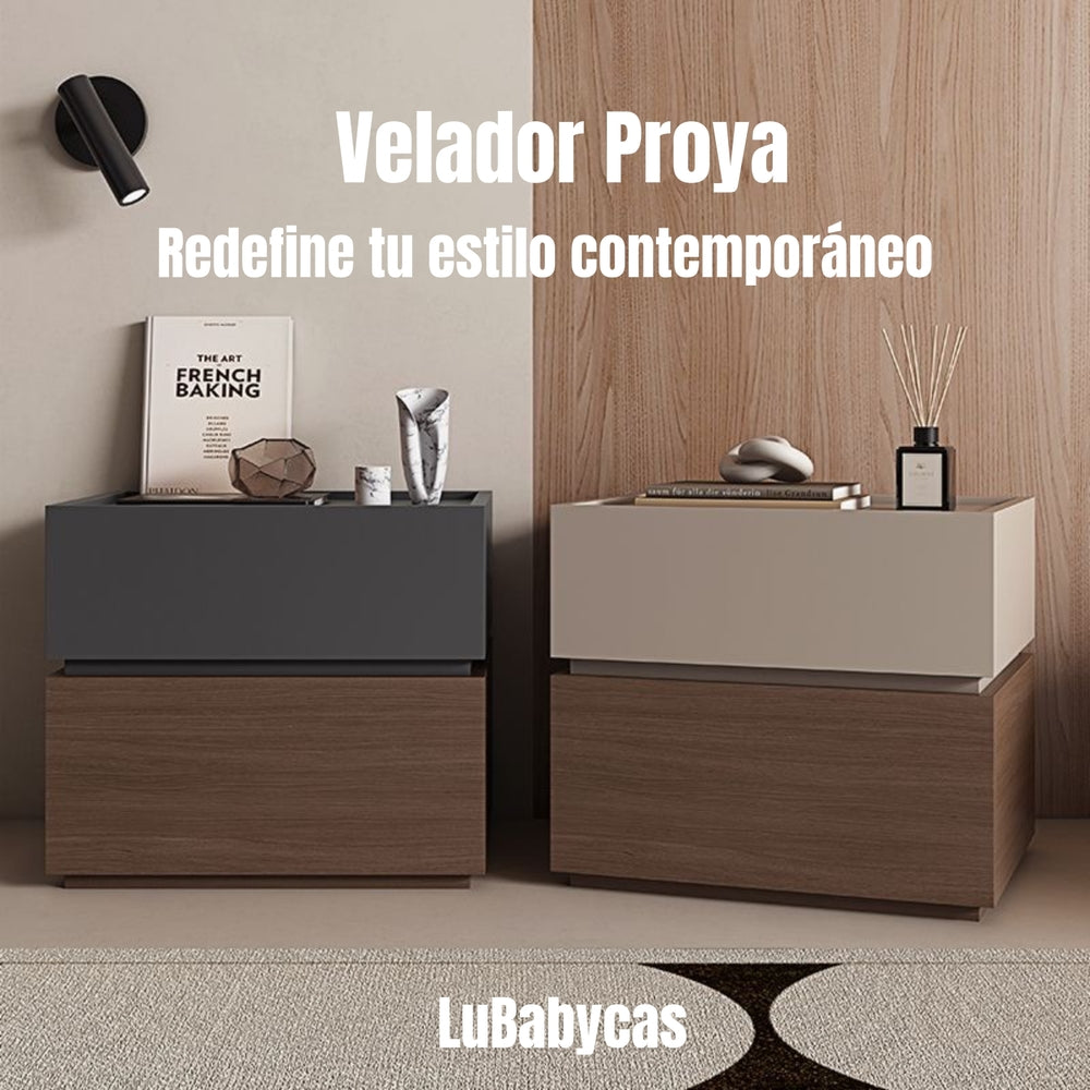 Velador 2 Cajones Flexibles Listo Para Usar Café LuBabycas