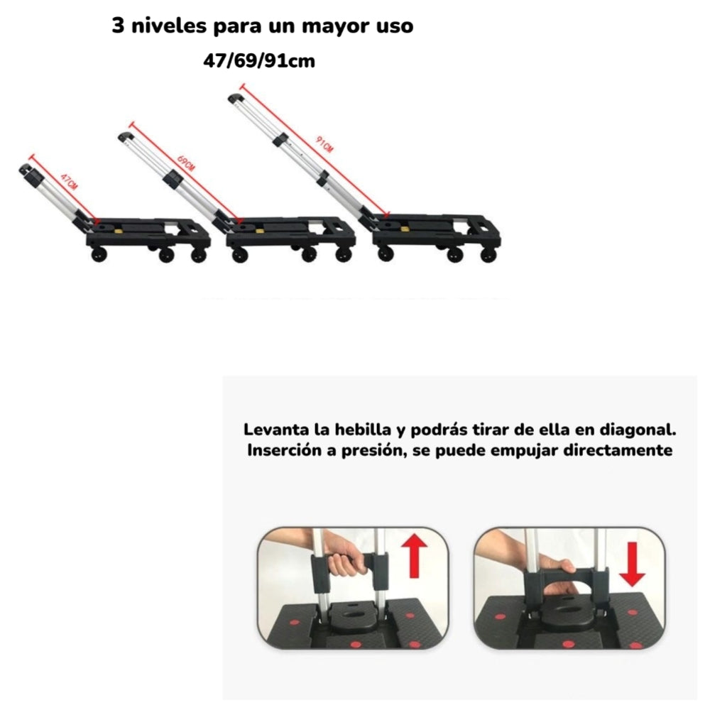 Carro De Carga Plegable Expandible Con Accesorios LuBabycas