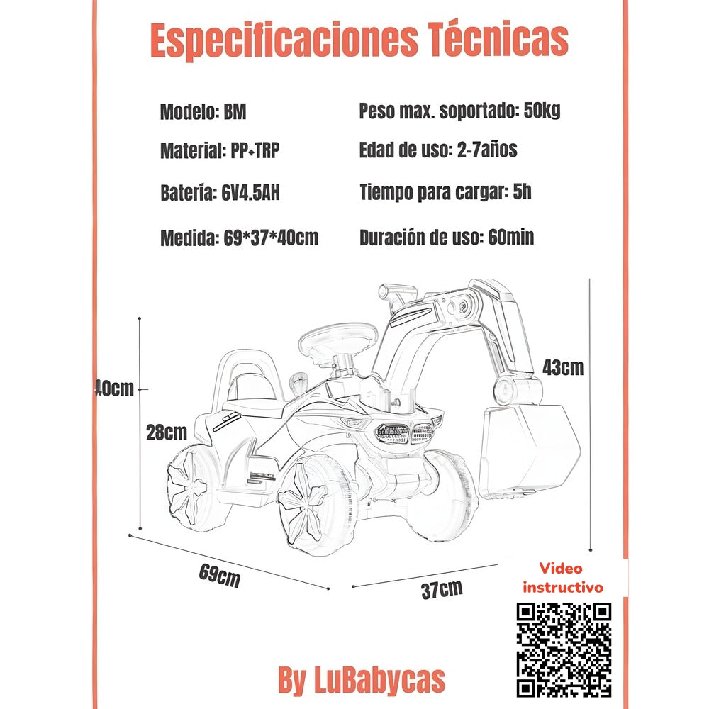 Excavadora Eléctrica BM LuBabycas