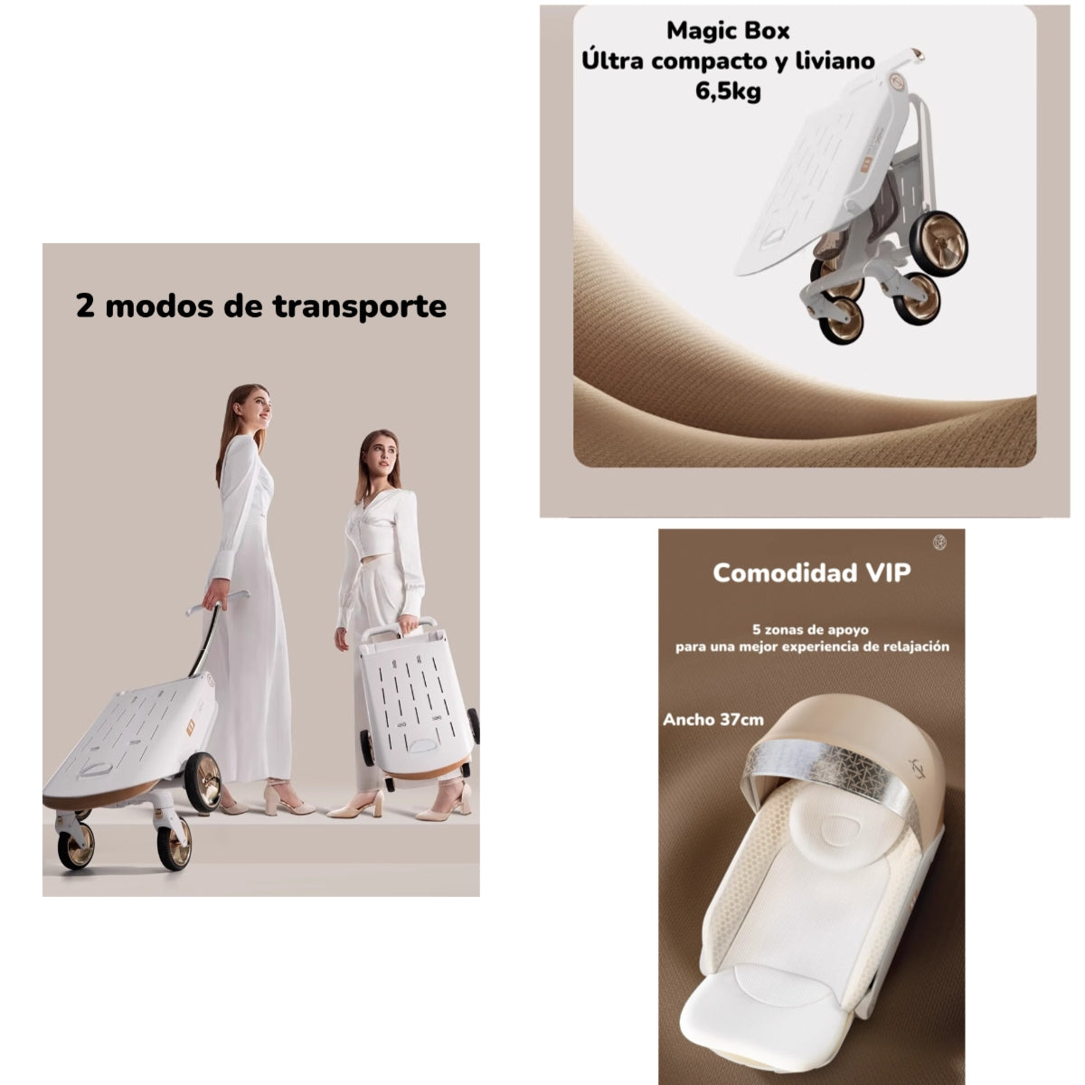 Coche De Paseo 360° Magic Box F5 Blanco LuBabycas