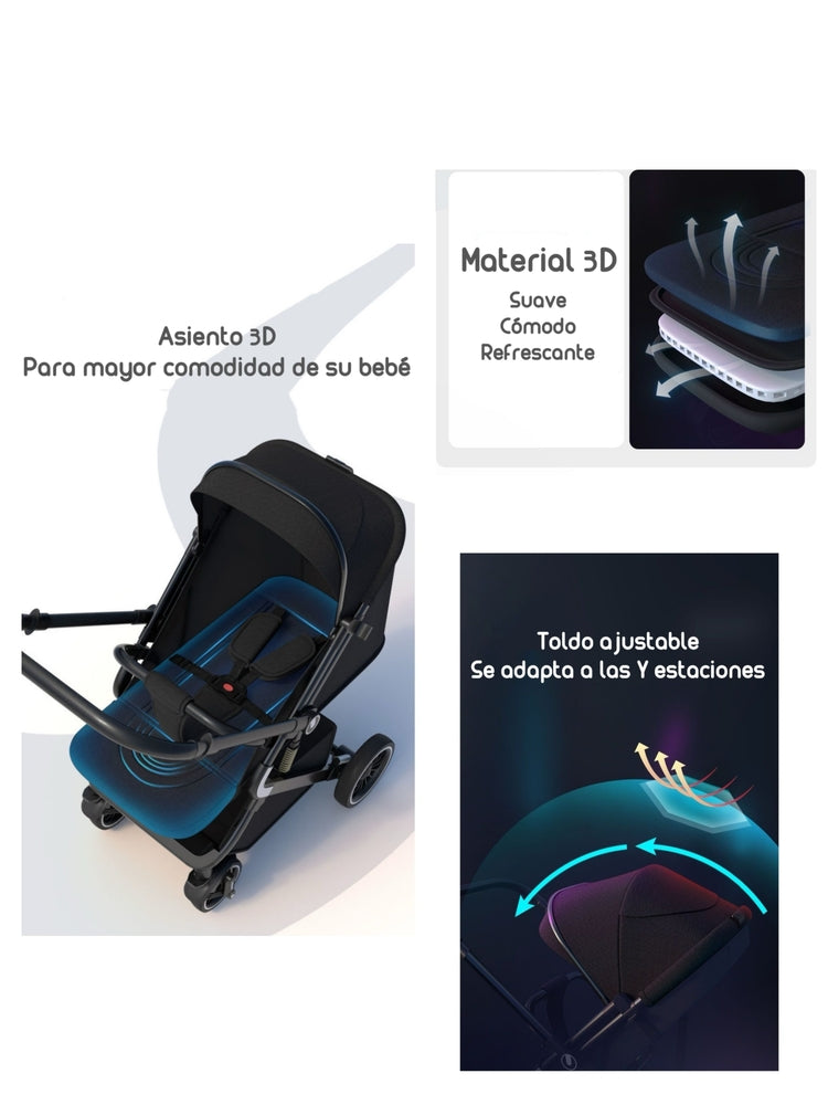 Coche De Paseo Reversible Con Accesorios K3 LuBabycas