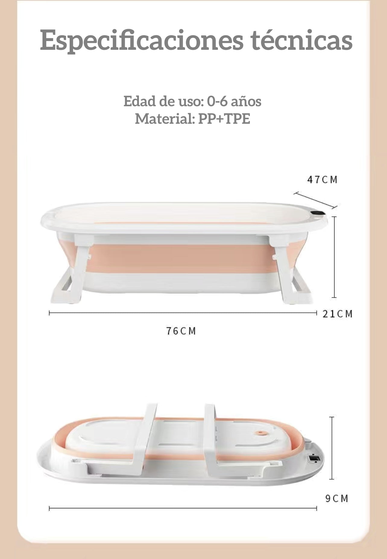 Bañera Plegable Con Cojín Y Más Accesorios Azul Lubabycas