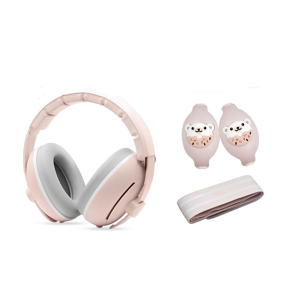 Orejeras Antiruido Auriculares 2 En 1 Rosada LuBabycas