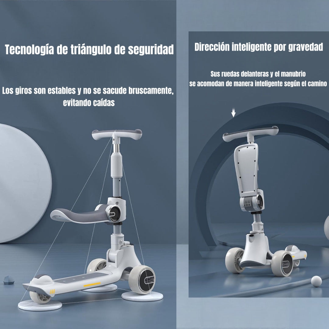 Scooter 3 Ruedas 2 en 1 Últra Resistente LuBabycas Rosado