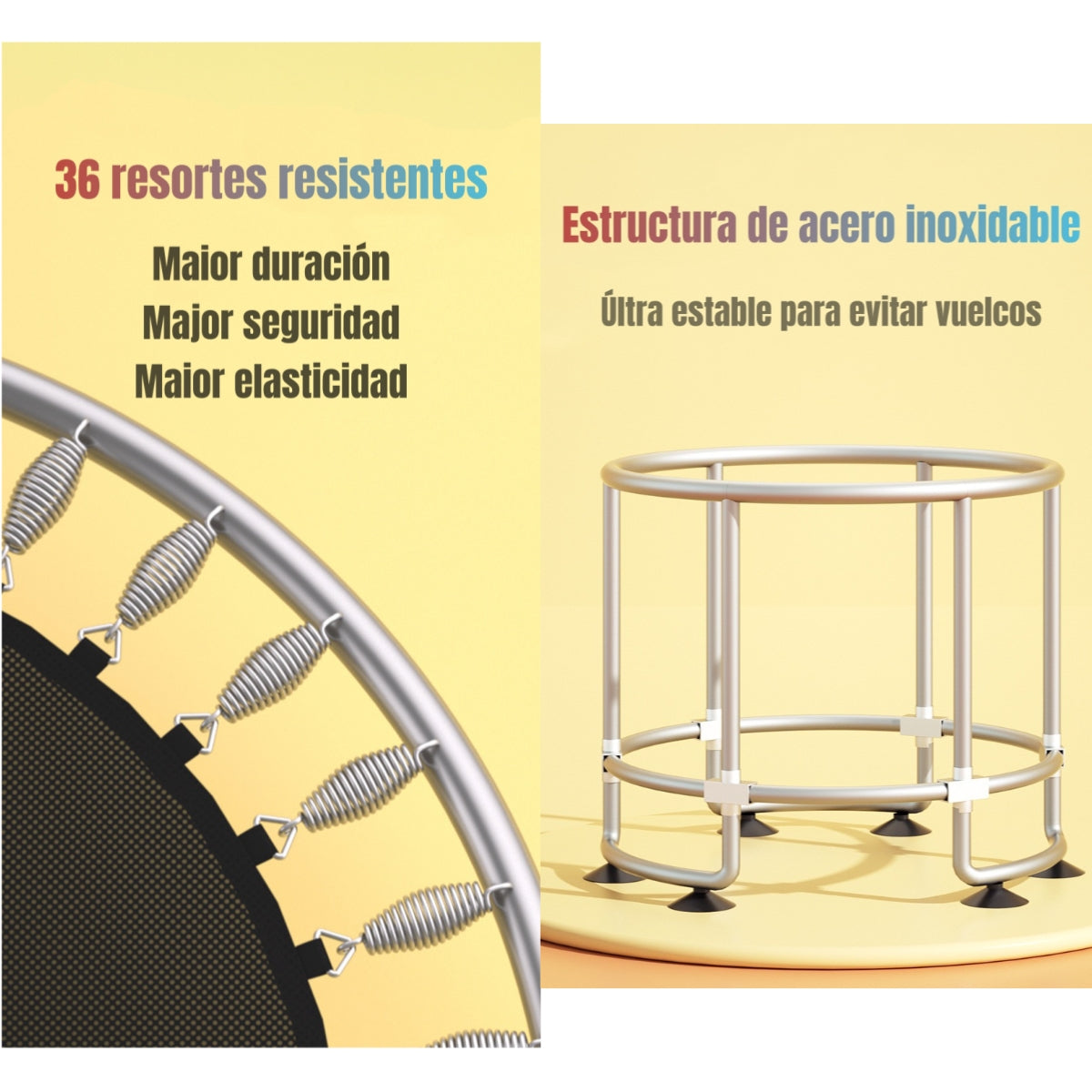 Cama Elástica 150cm Con Barra De Ejercicio Roja By Lubabycas