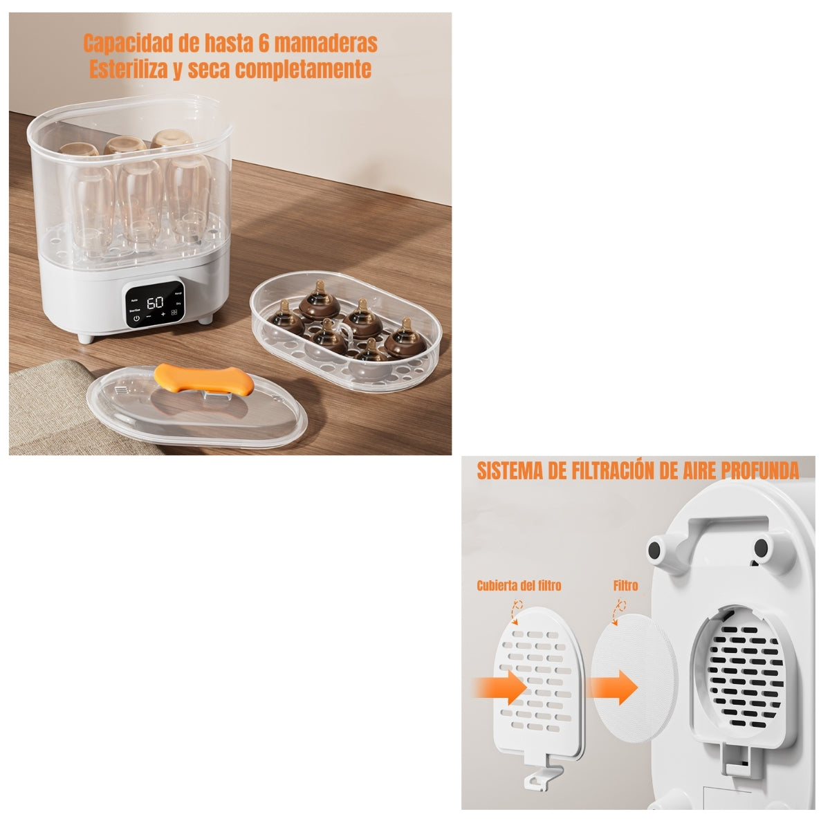 Esterilizador y Secador Eléctrico Mamaderas By LuBabycas