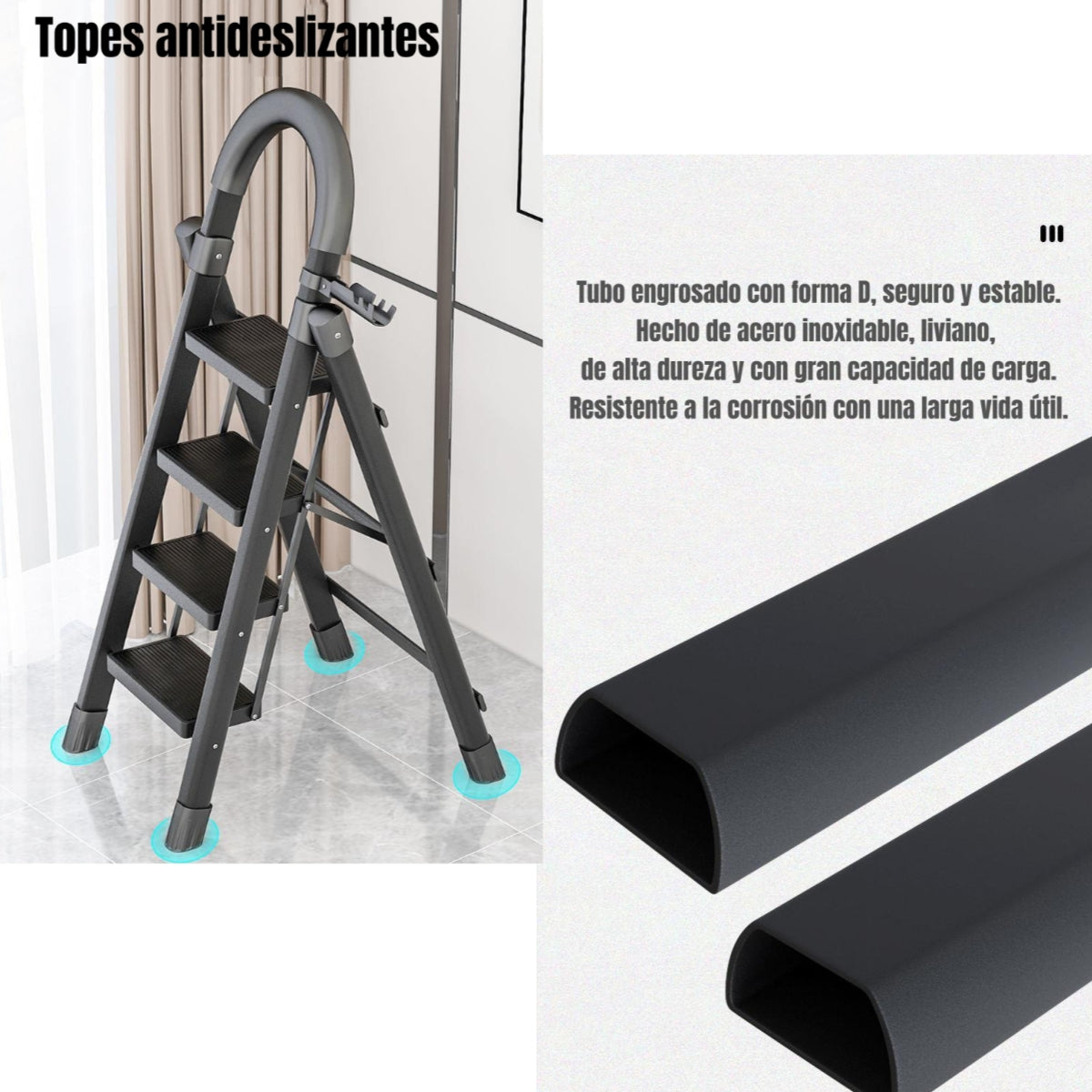 Escalera De Acero Plegable Con 4 Escalones By LuBabycas