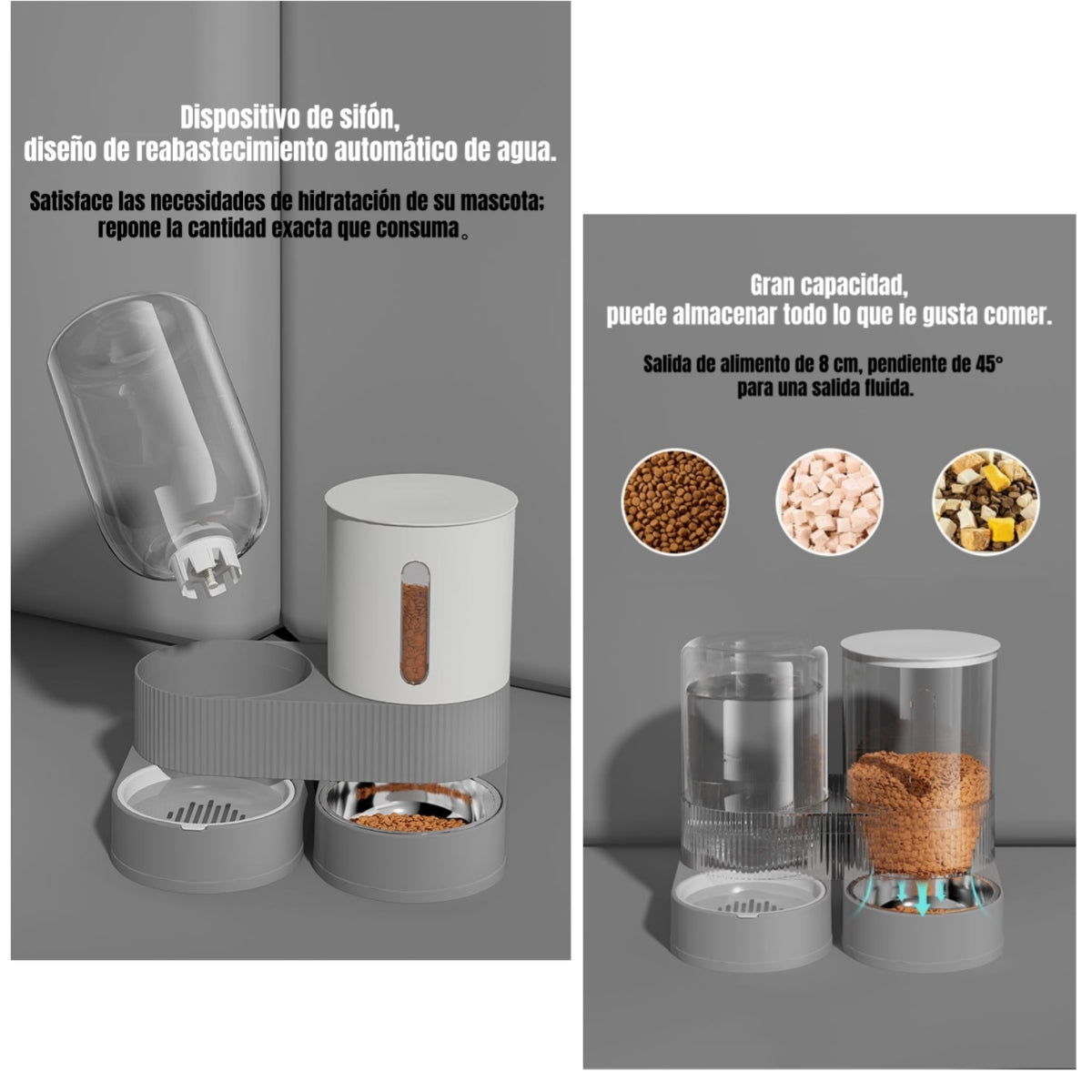 Dispensador 360 Automático Agua Y Alimento 2 En 1 LuBabycas