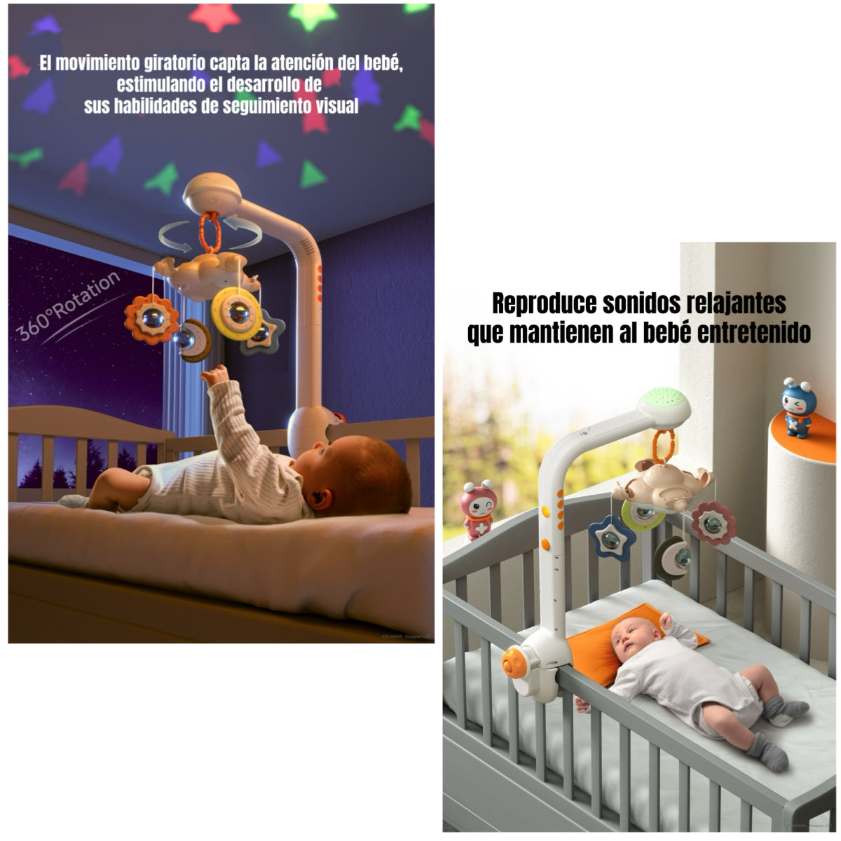 Móvil Proyector Luz Bluetooth Giratorio TM188 LuBabycas