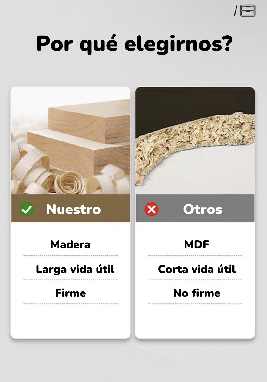 Velador De Madera 2 Cajones Listo Para Usar Crema