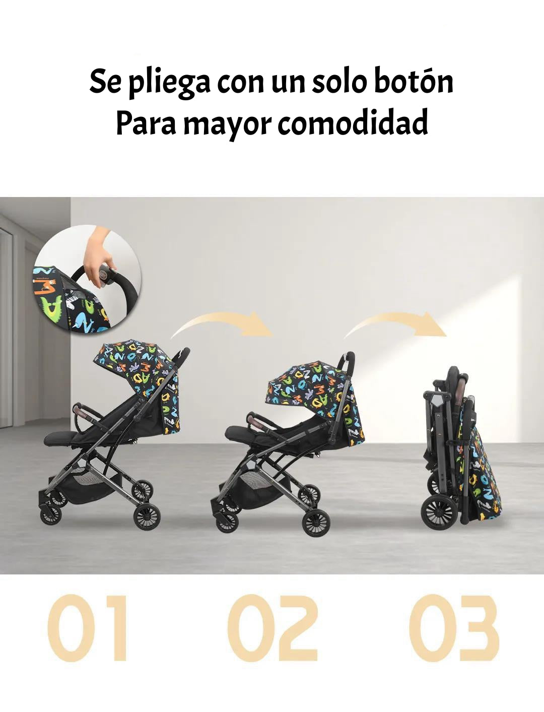 Coche De Paseo Tipo Maleta 0-3 años Milan Gris By LuBabycas