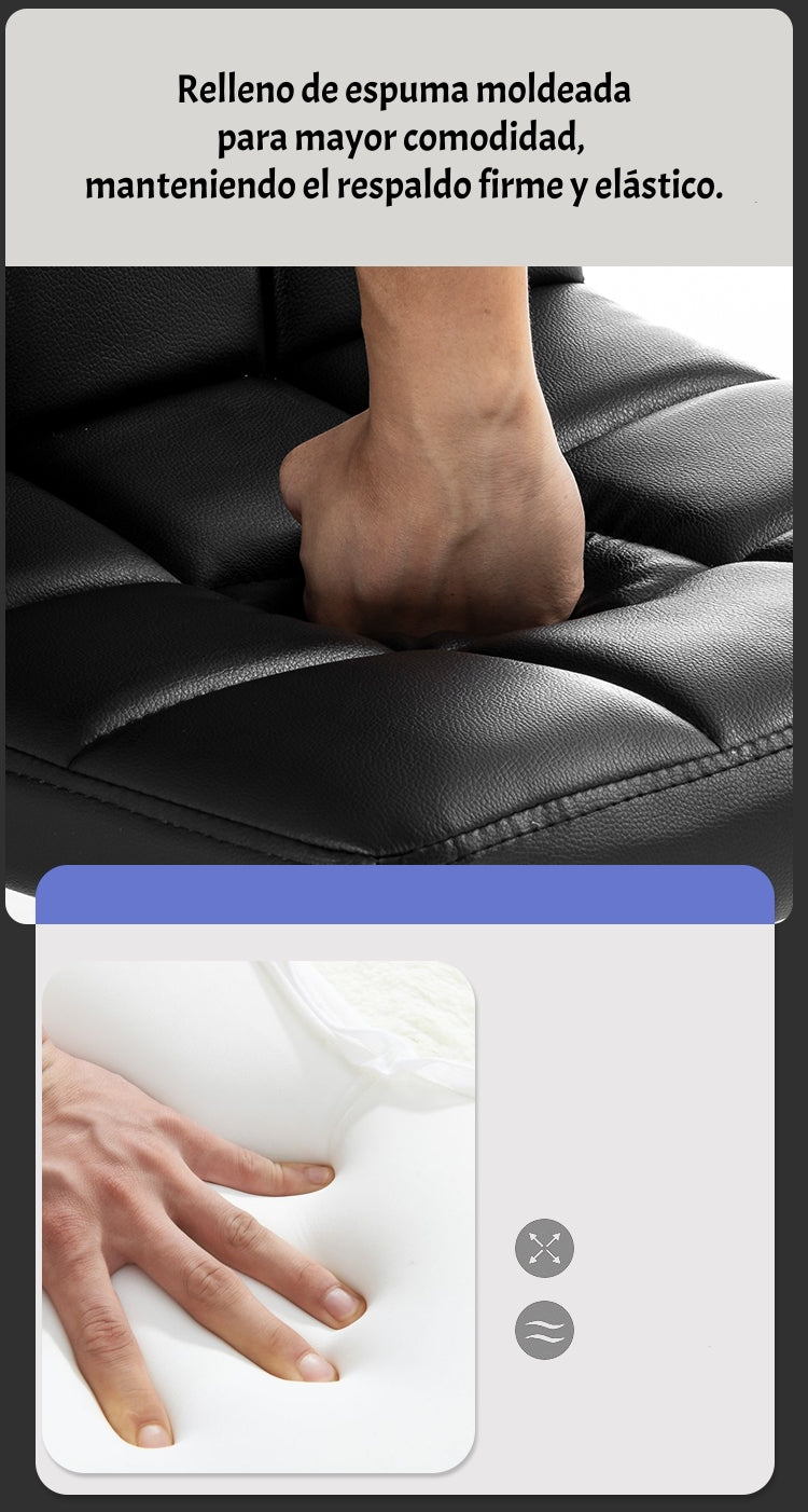 Pack 2 Sillas Piso Bar Negra Altura Regulable Ecocuero YC069