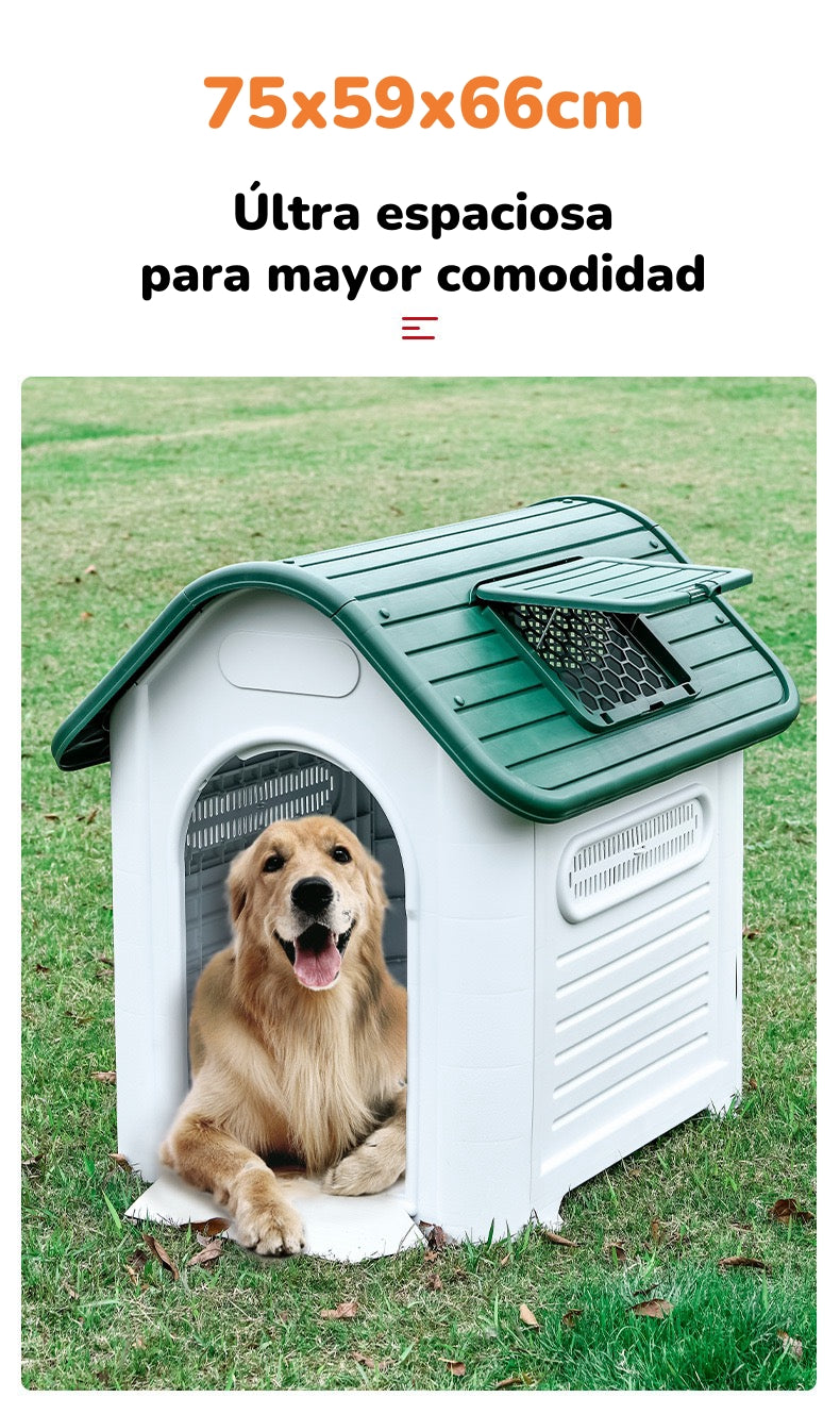 Casa De Perro Mascota Exterior Mediana 75cm Azul LuBabycas