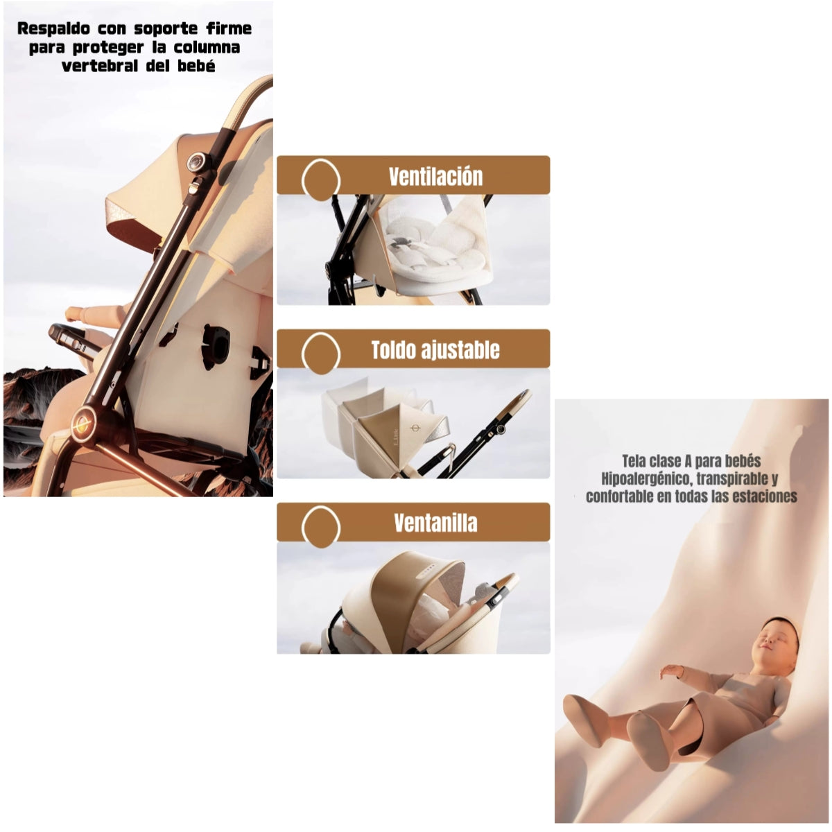 Coche De Paseo Reversible Nueva Tecnología Elittle E7 By LuBabycas