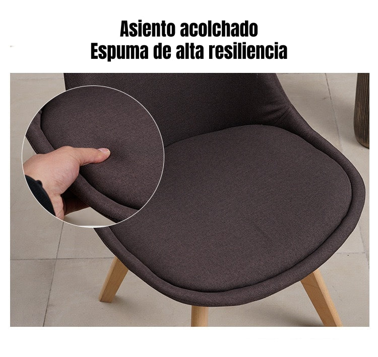 Set 4 Sillas De Comedor De Tela Madera Gris Fabric LuBabycas