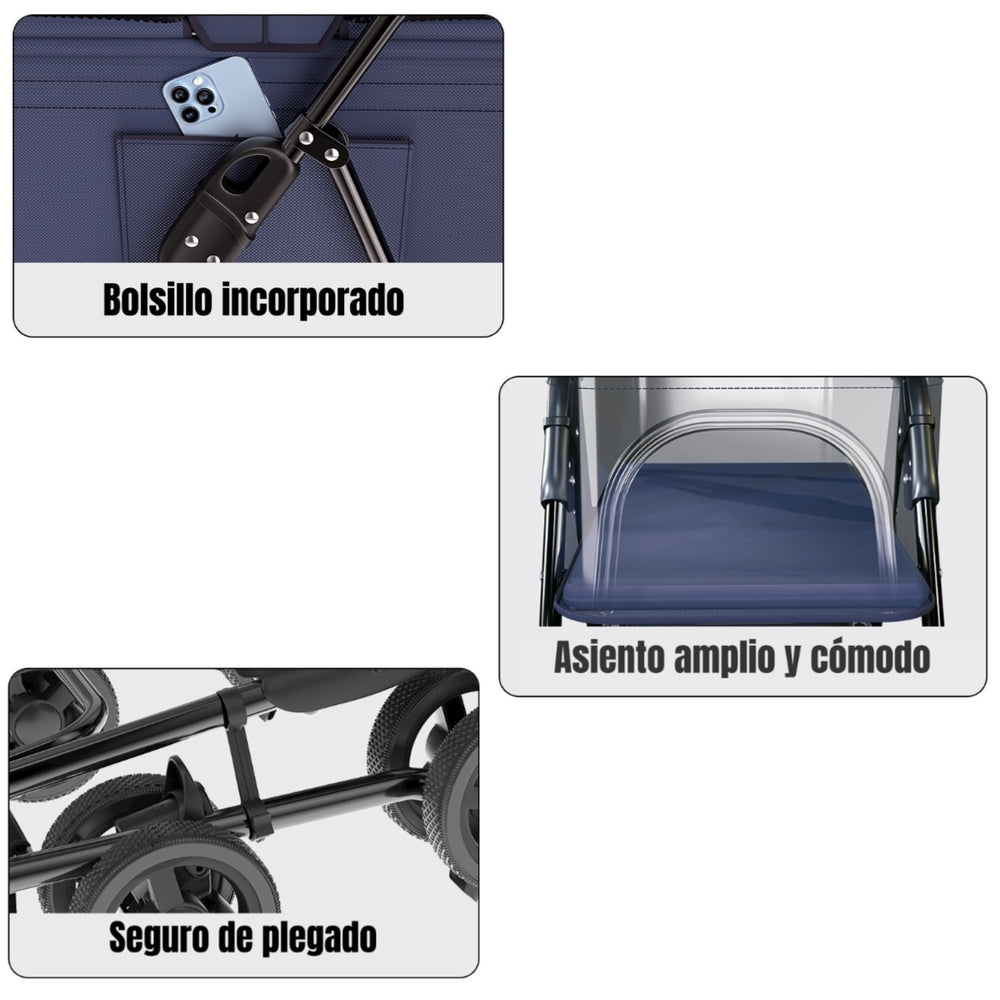 Coche Para Mascotas Plegable 2 En 1 Paws Negro LuBabycas