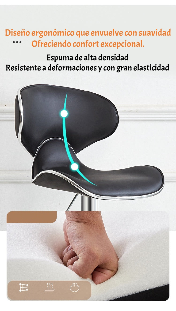 Pack 2 Sillas Piso Bar Premium Negras Altura Regulable YC229