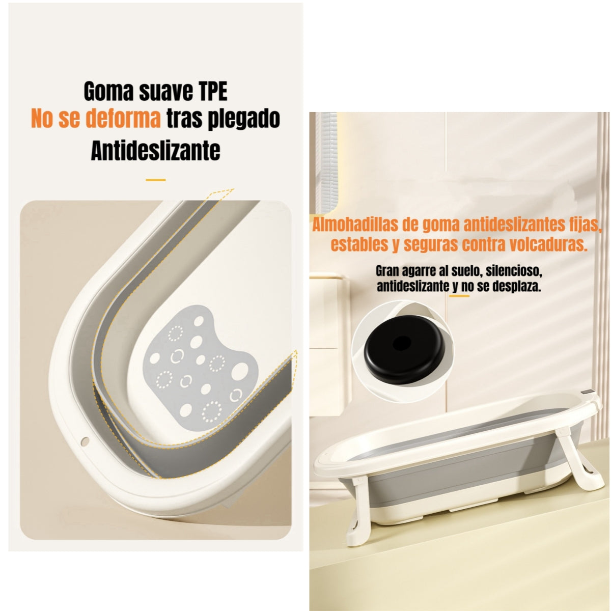 Bañera Plegable Con Termómetro, Cojin Y Más Accesorios Azul
