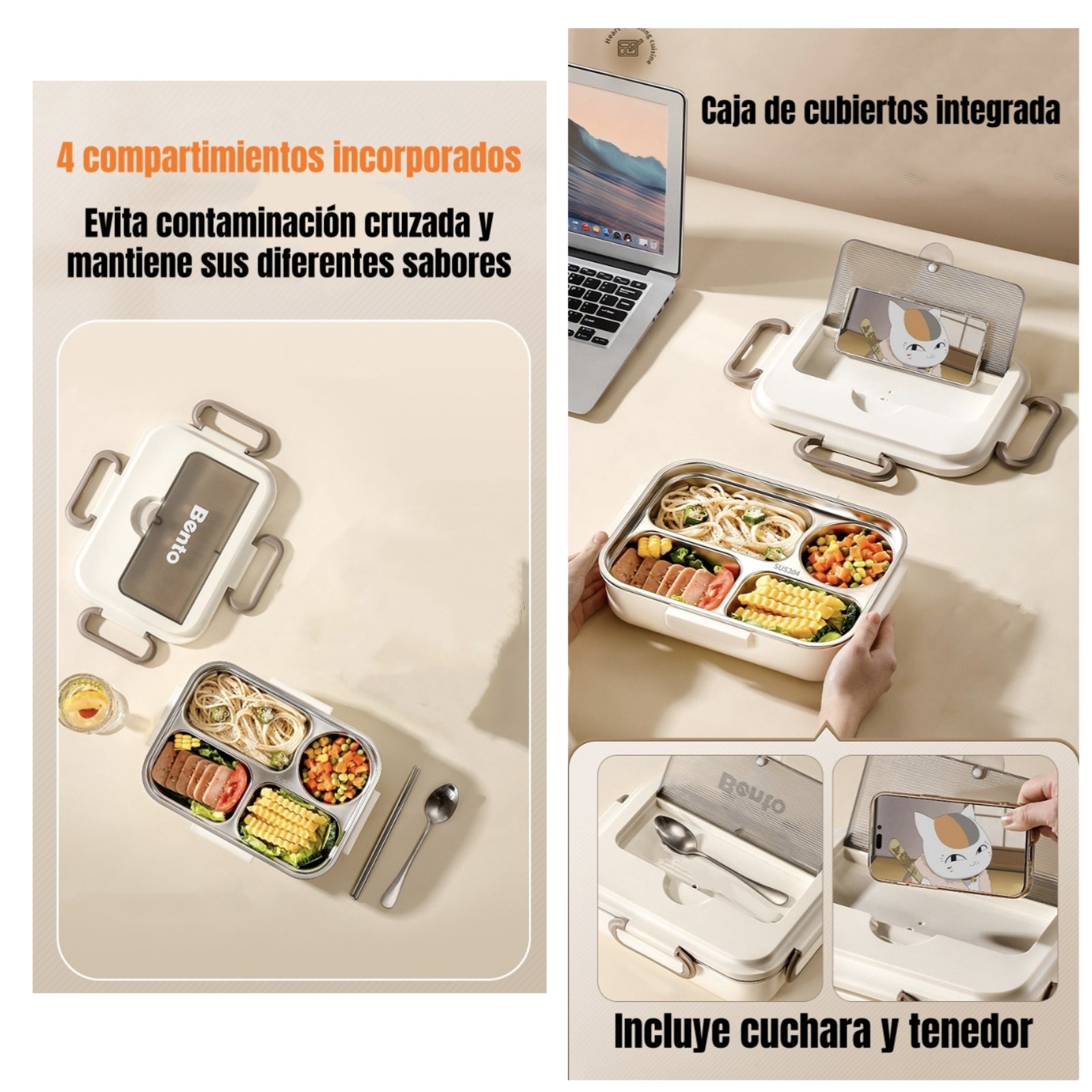 Lonchera Fiambrera Calentadora Con Bolso Térmico LuBabycas