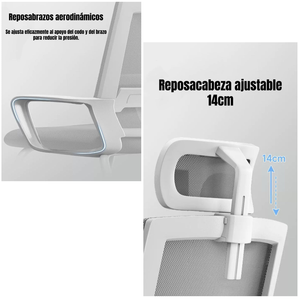 Silla De Escritorio Oficina Con Reposacabezas Polar Negra