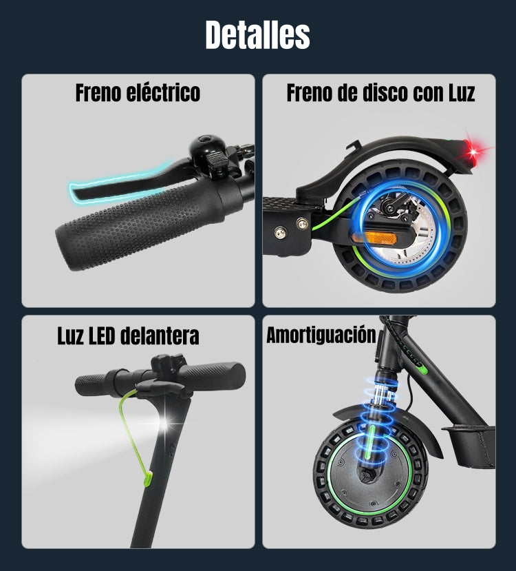 Scooter Eléctrico Aluminio Con APP 50KM 36V 500W E5Max