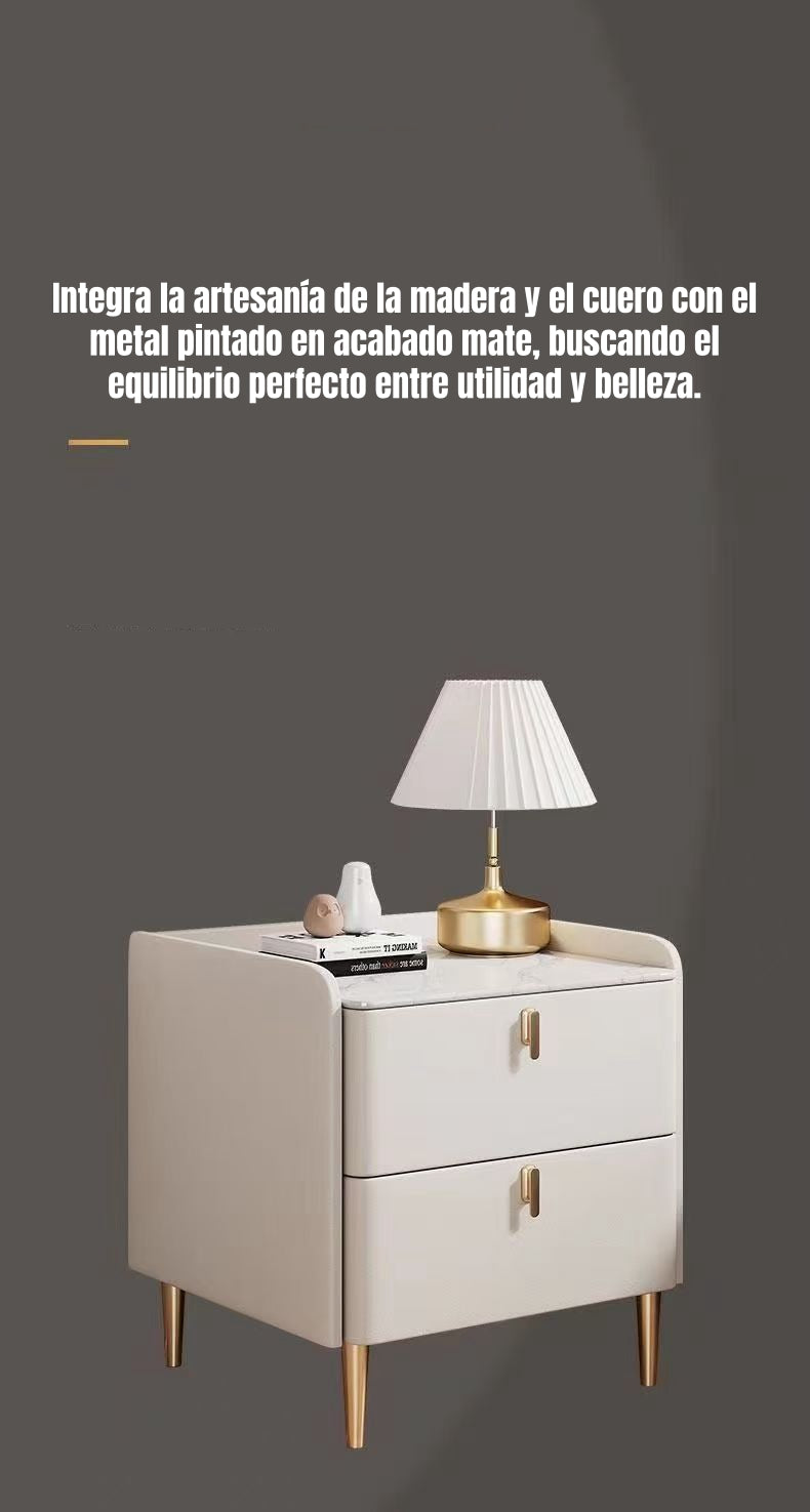 Velador Con Cubierta Pétrea Cuero Sintético Model 3