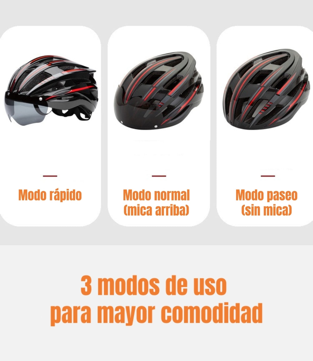 Casco Bicicleta Con Mica Facial Magnética LuBabycas