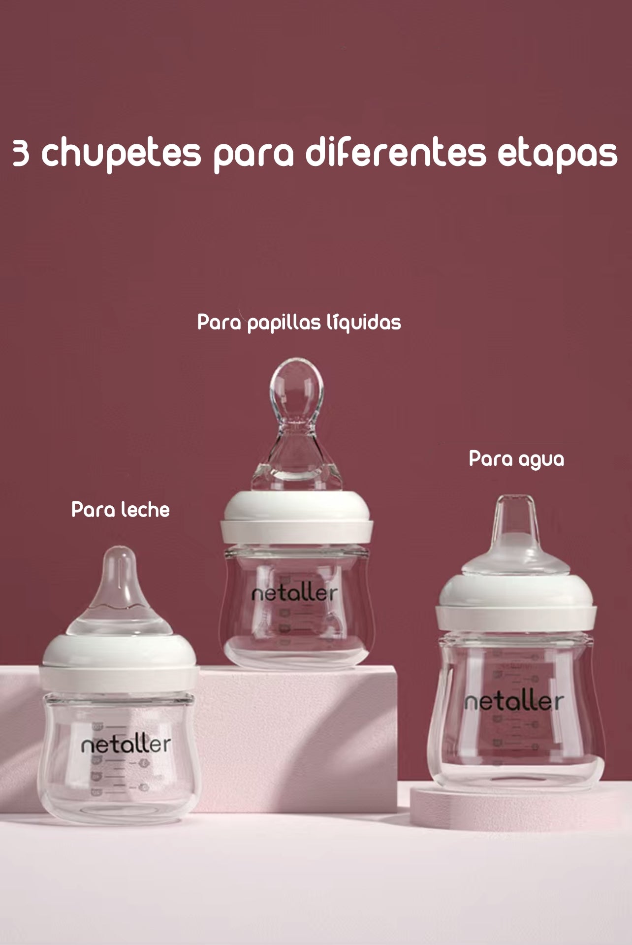 Set 2 Mamaderas Con Protectores 3 Chupetes Caja Lubabycas