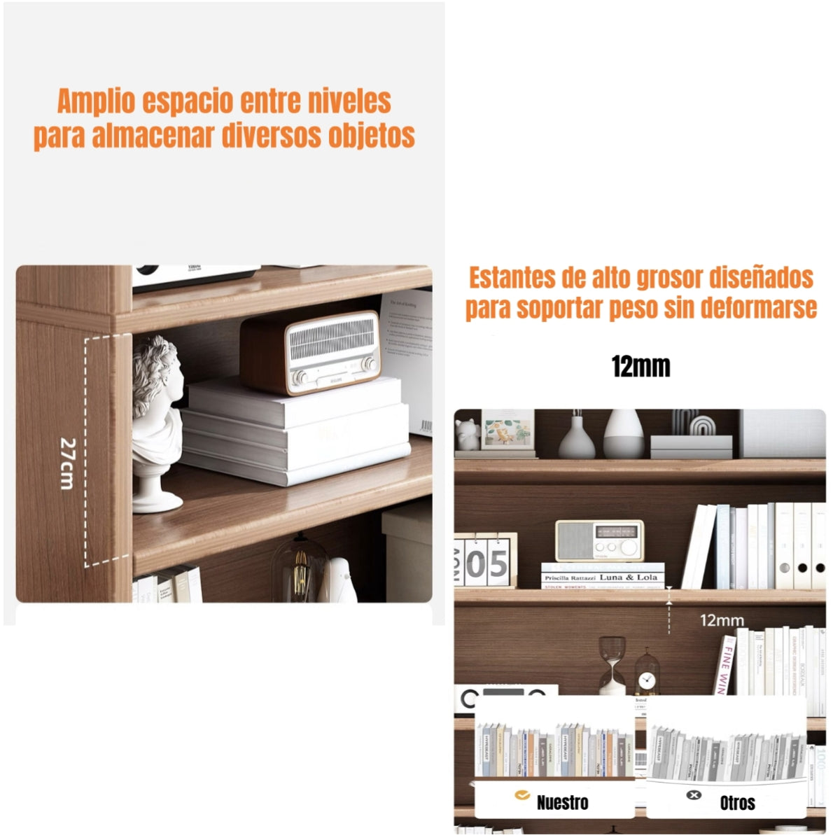 Librero Biblioteca Organizador Estante 100x180cm Monte