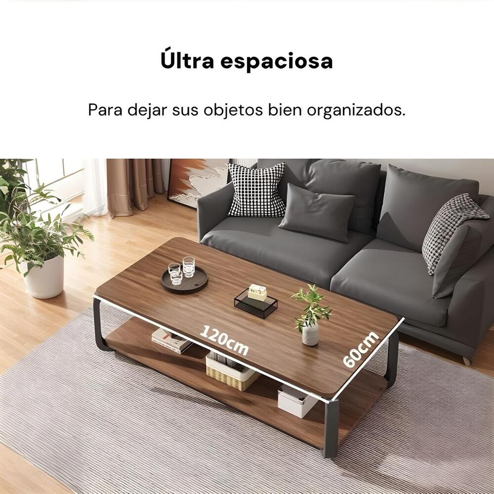 Mesa De Centro Rectangular 2 Niveles 120x60x43cm LuBabycas