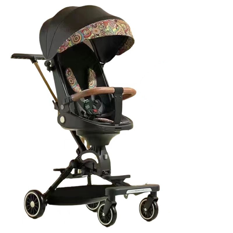 Coche De Paseo 360° 3 En 1 Reclinable Lubabycas Negro