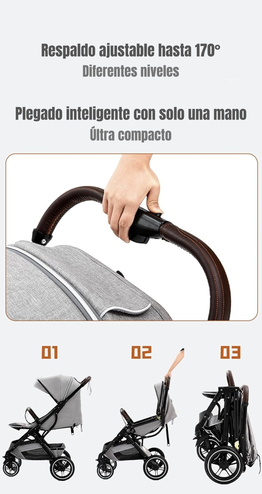 Coche de Paseo Con Cubre Pies LuBabycas Negro