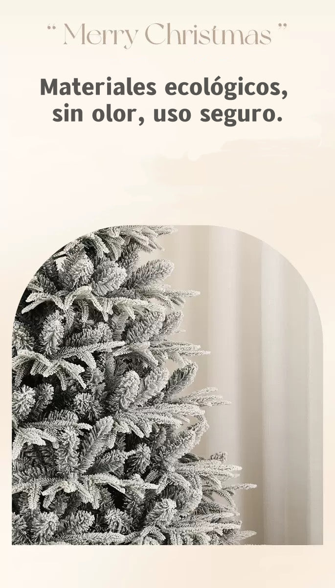 Árbol De Navidad Pino Blanco Con Base Metal 210cm