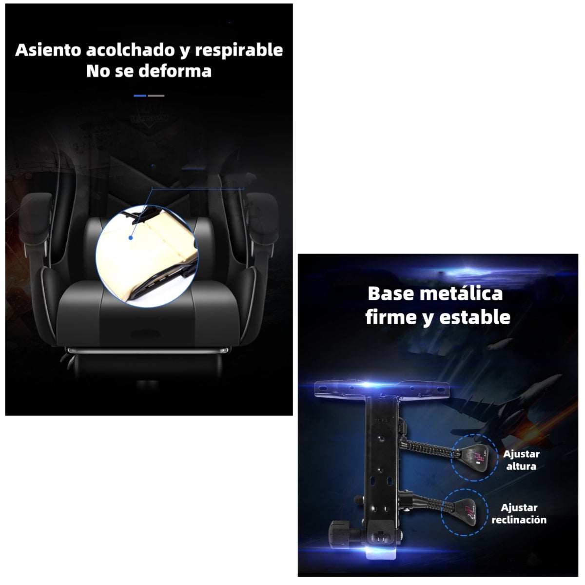 Silla Gamer Reclinable Con Reposa Pies Blanca LuBabycas