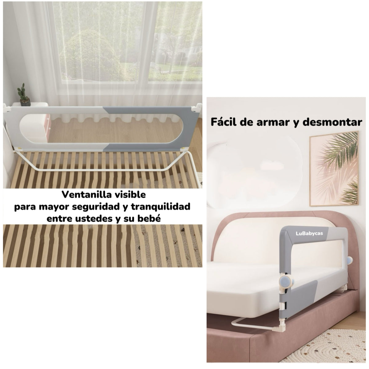 Pack 3 Barandas De Cama Plegable Cama 2 Plazas LuBabycas