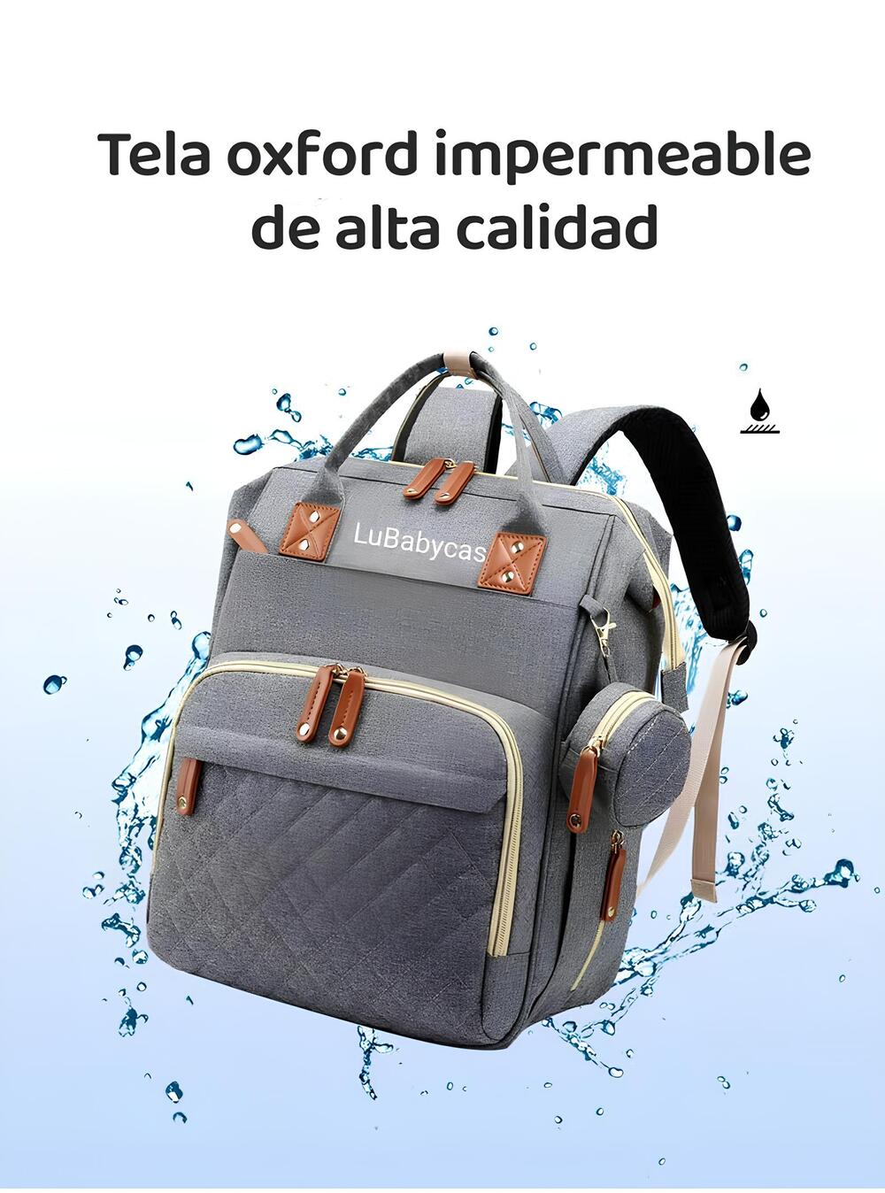 Mochila Maternal Lubabycas Impermeable Con Accesorios Rosada
