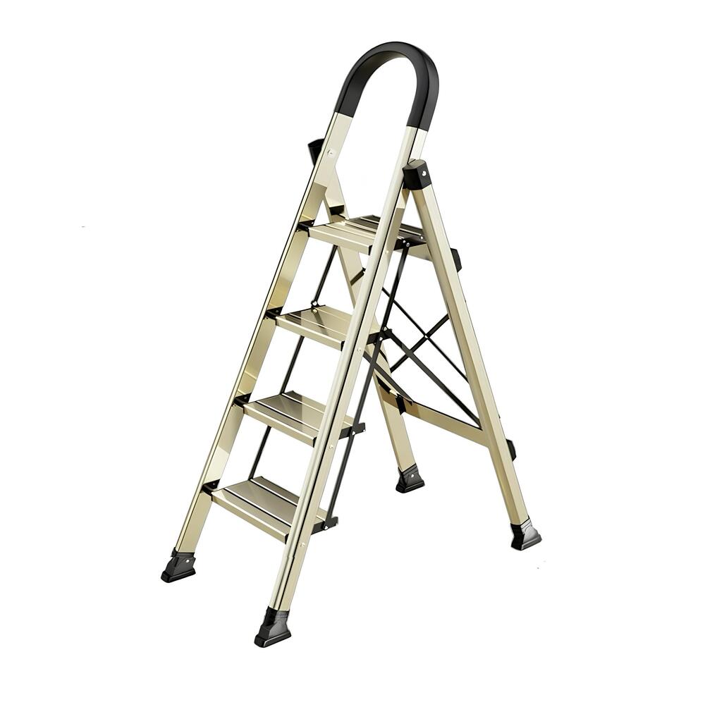 Escalera De Aluminio Dorada 4 Escalones By LuBabycas