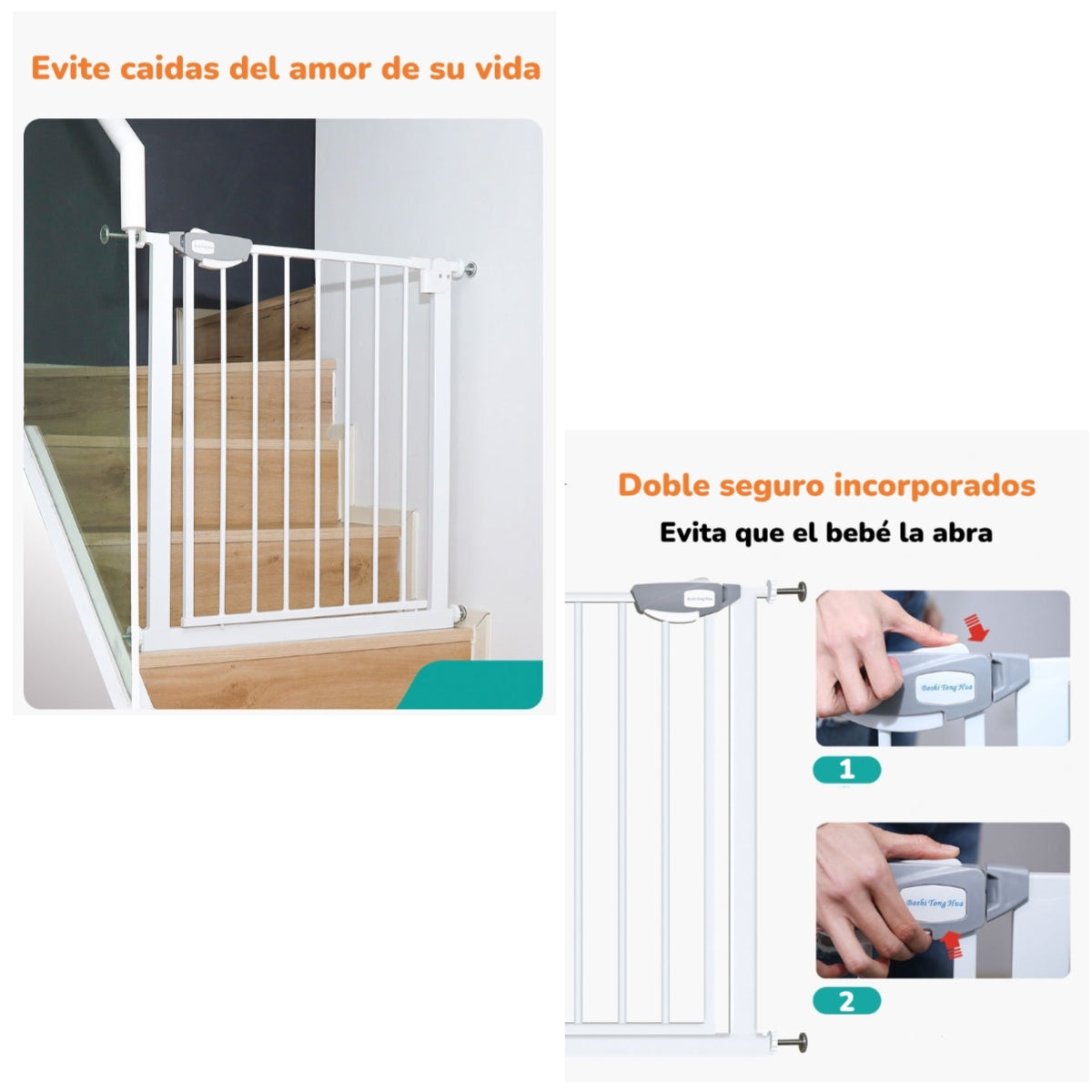 Puerta Seguridad Reja Expandible Para Bebé 77-92cm LuBabycas