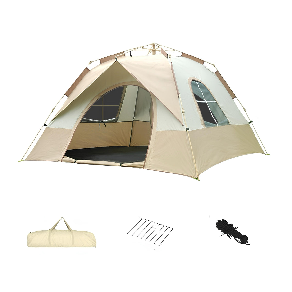Carpa Camping Automática 6 Personas Con Accesorios Roof Café