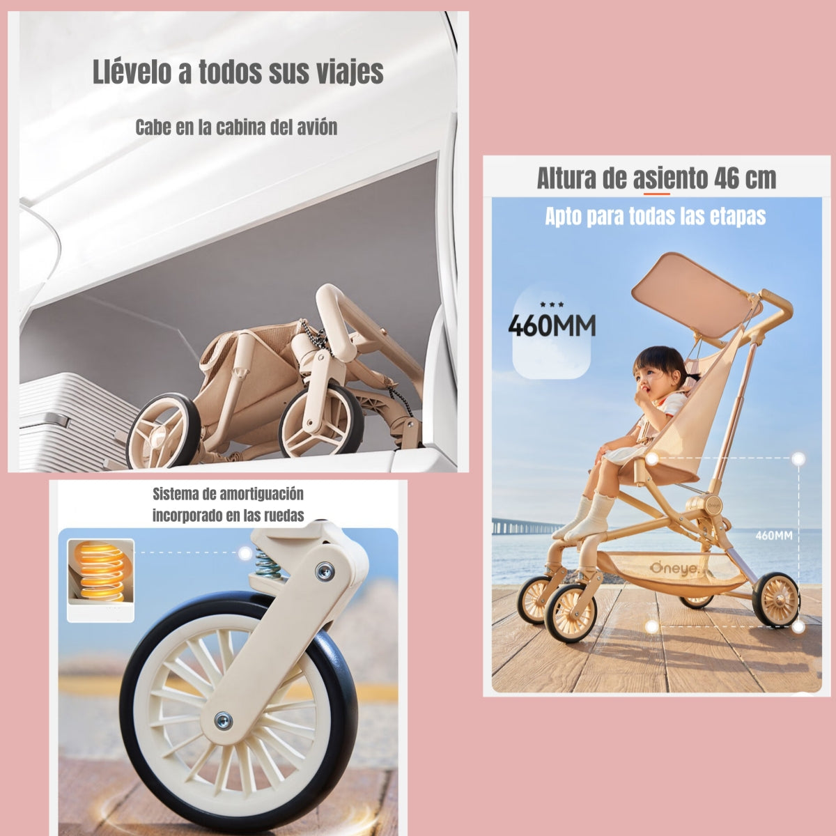 Coche de Paseo Lujoso Últra Slim LuBabycas Negro