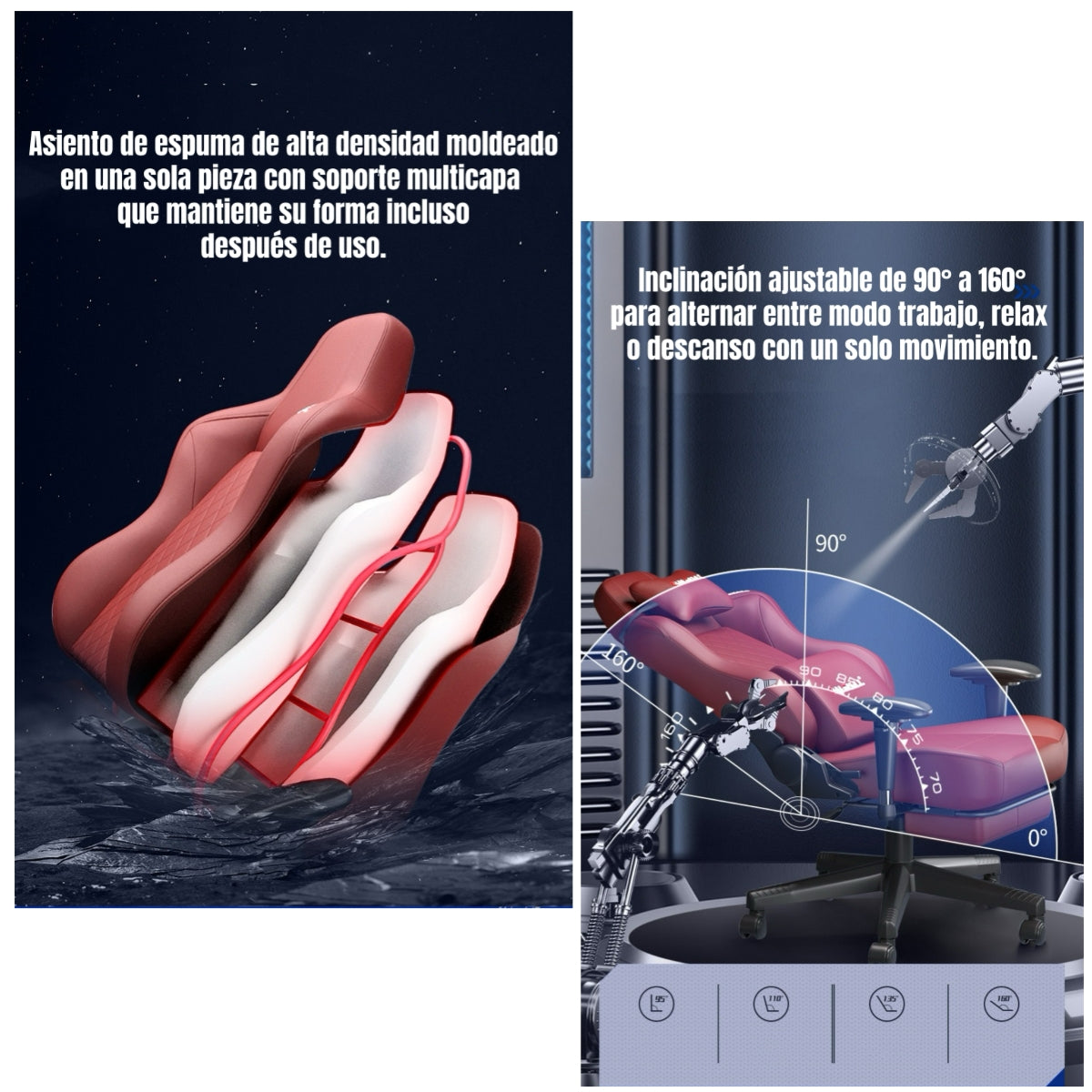 Silla Gamer Premium Reclinable Con Reposapies Power