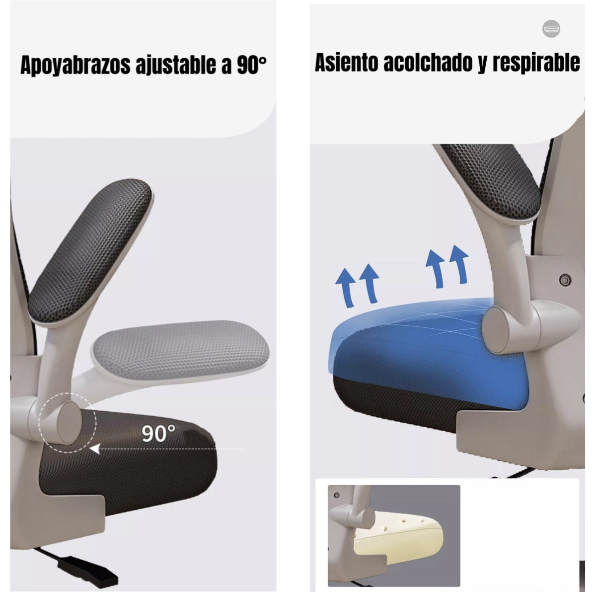 Silla De Escritorio 360° Kikka Con Apoyacabeza Negra