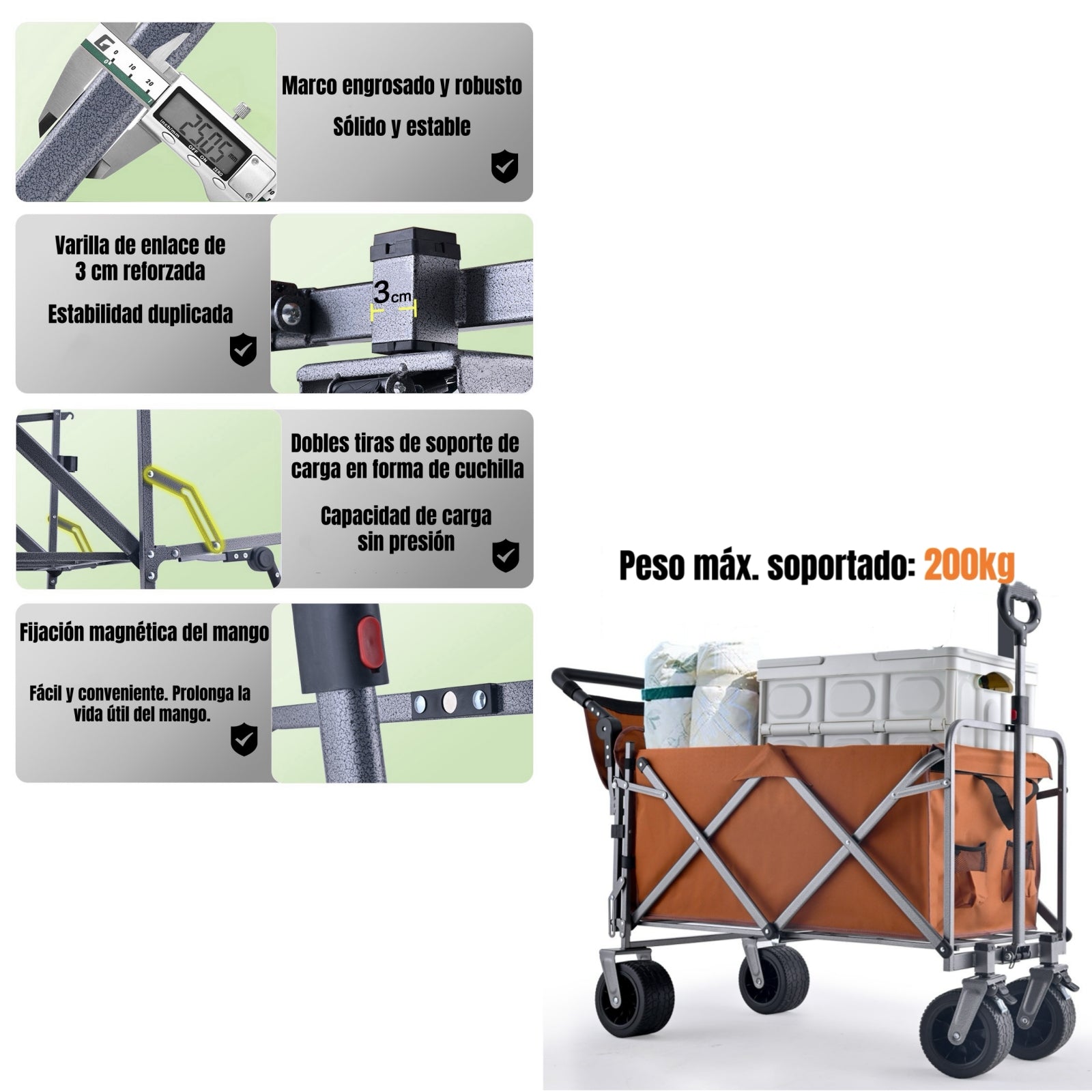Carro Camping Expandible Con Mesa Multifuncional Mule