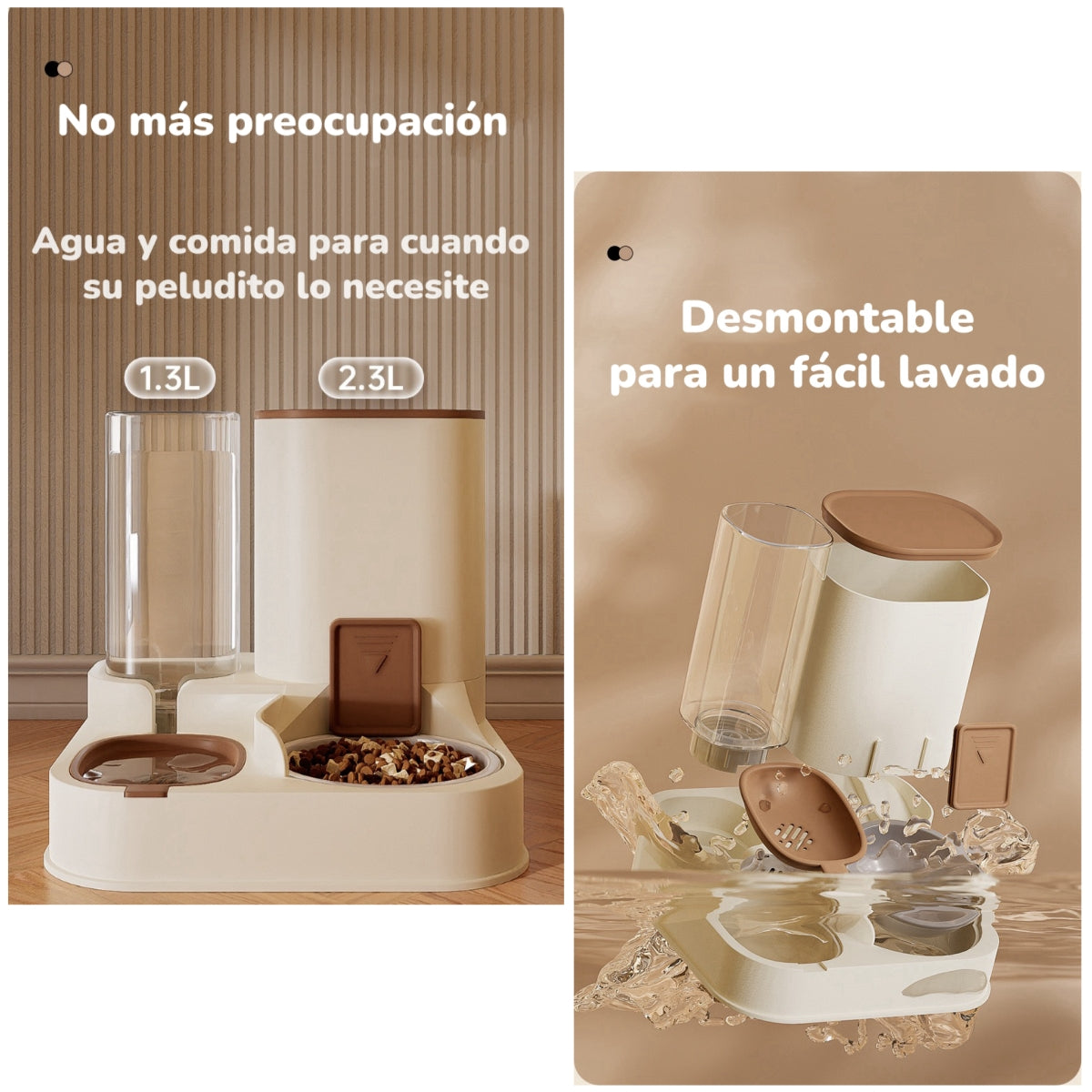 Dispensador Automático Agua Y Alimento 2 En 1 By LuBabycas