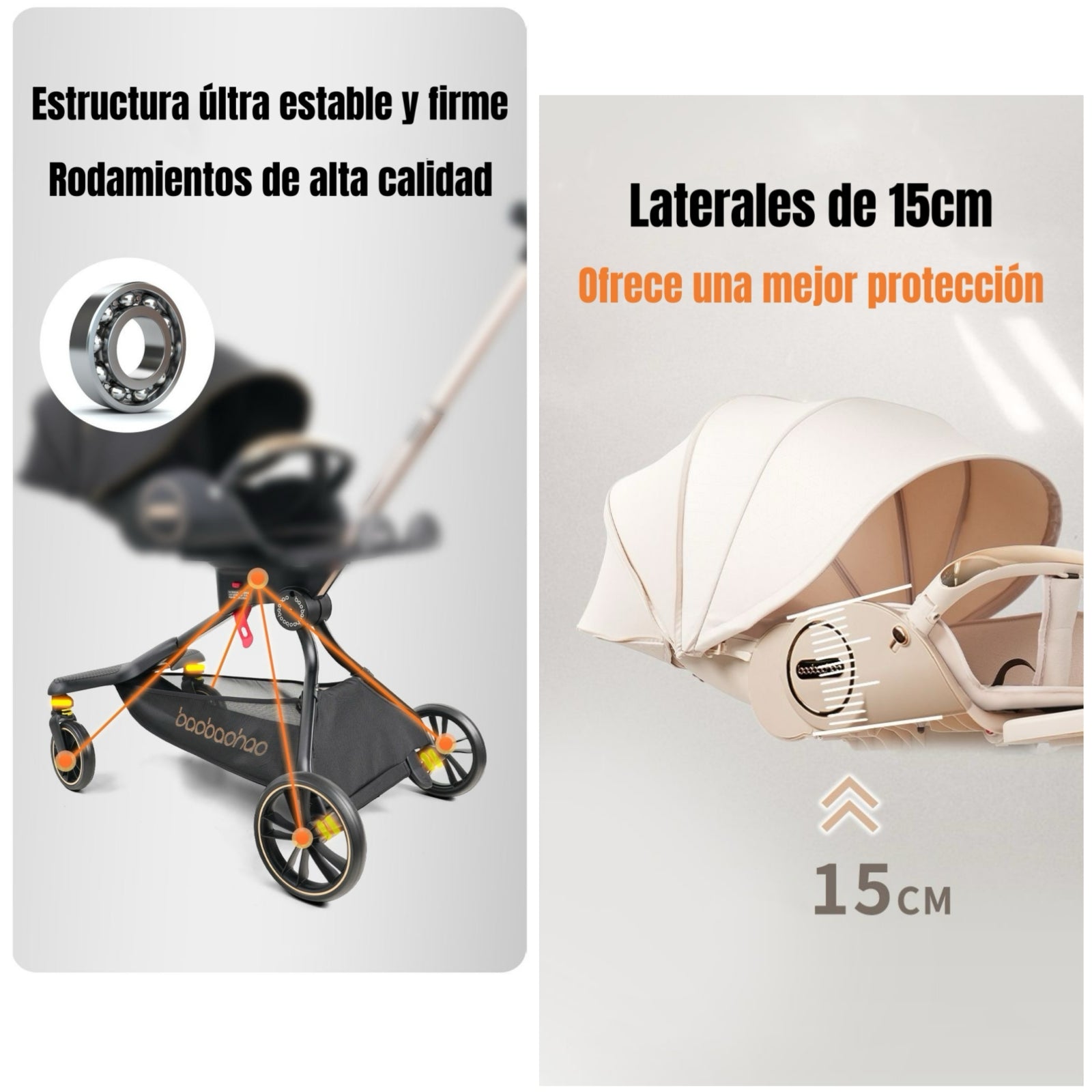 Coche De Paseo 360° Reclinable Astra Negro LuBabycas