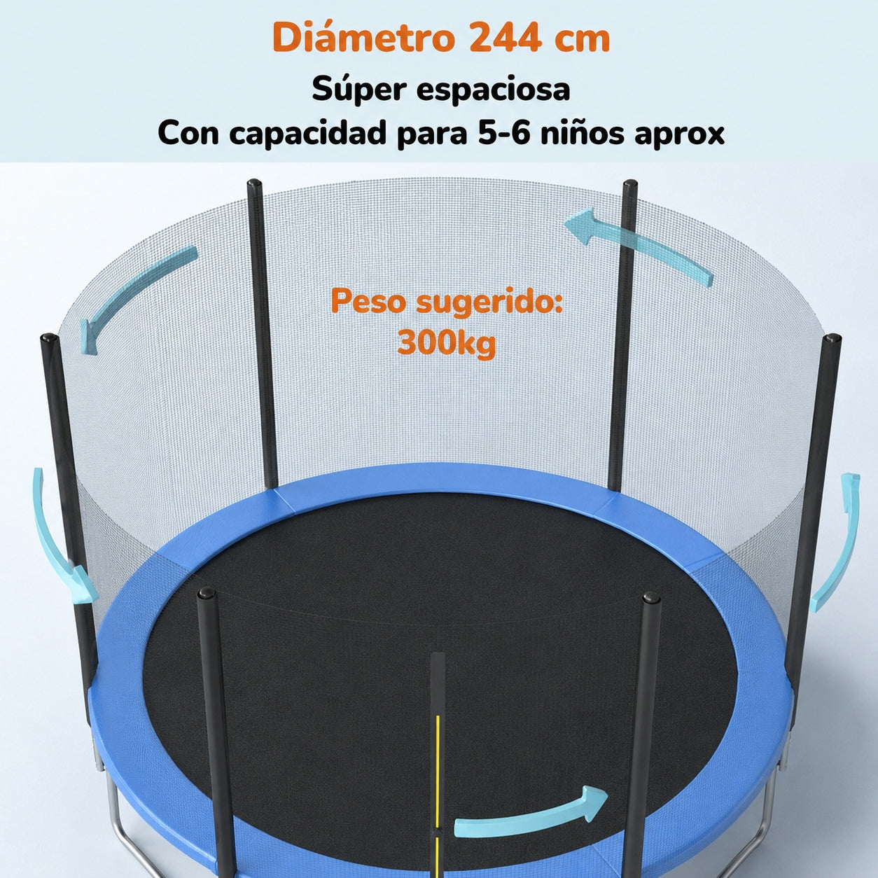 Cama Elástica Trampoline 244cm Escalera Andes By LuBabycas