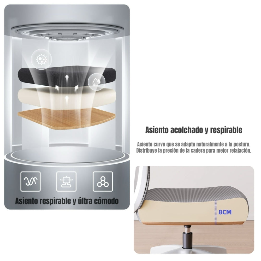 Silla de Escritorio Apoya Cabeza Negra W302 By LuBabycas