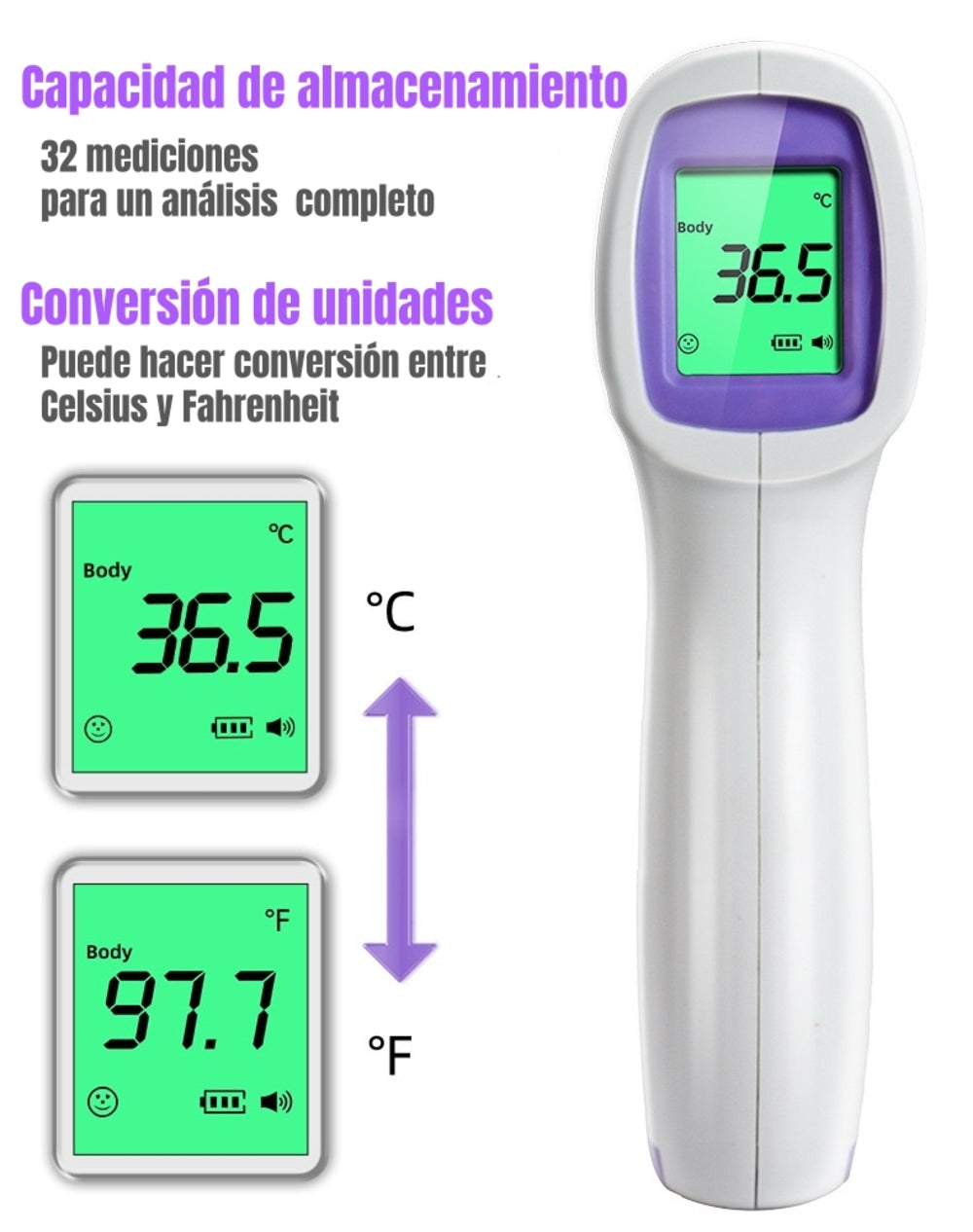 Termómetro Infrarrojo Digital Con Pilas LuBabycas