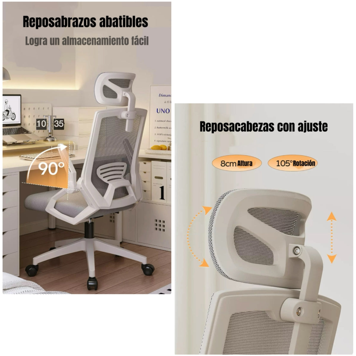 Silla Escritorio Oficina Reposacabezas Reclinable Exo Negra